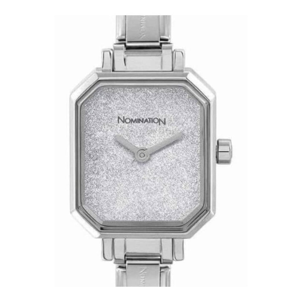 Paris Classic Rectangle Silver Glitter Dial Ladies Watch
