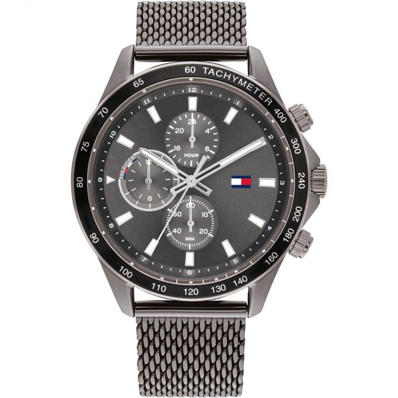 Miles Grey Chronograph Dial Mesh Strap Watch