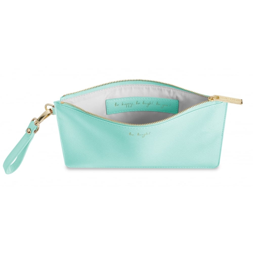 Be Bright / Be Happy Be Bright Be You- Secret Message Pouch - Pale Blue