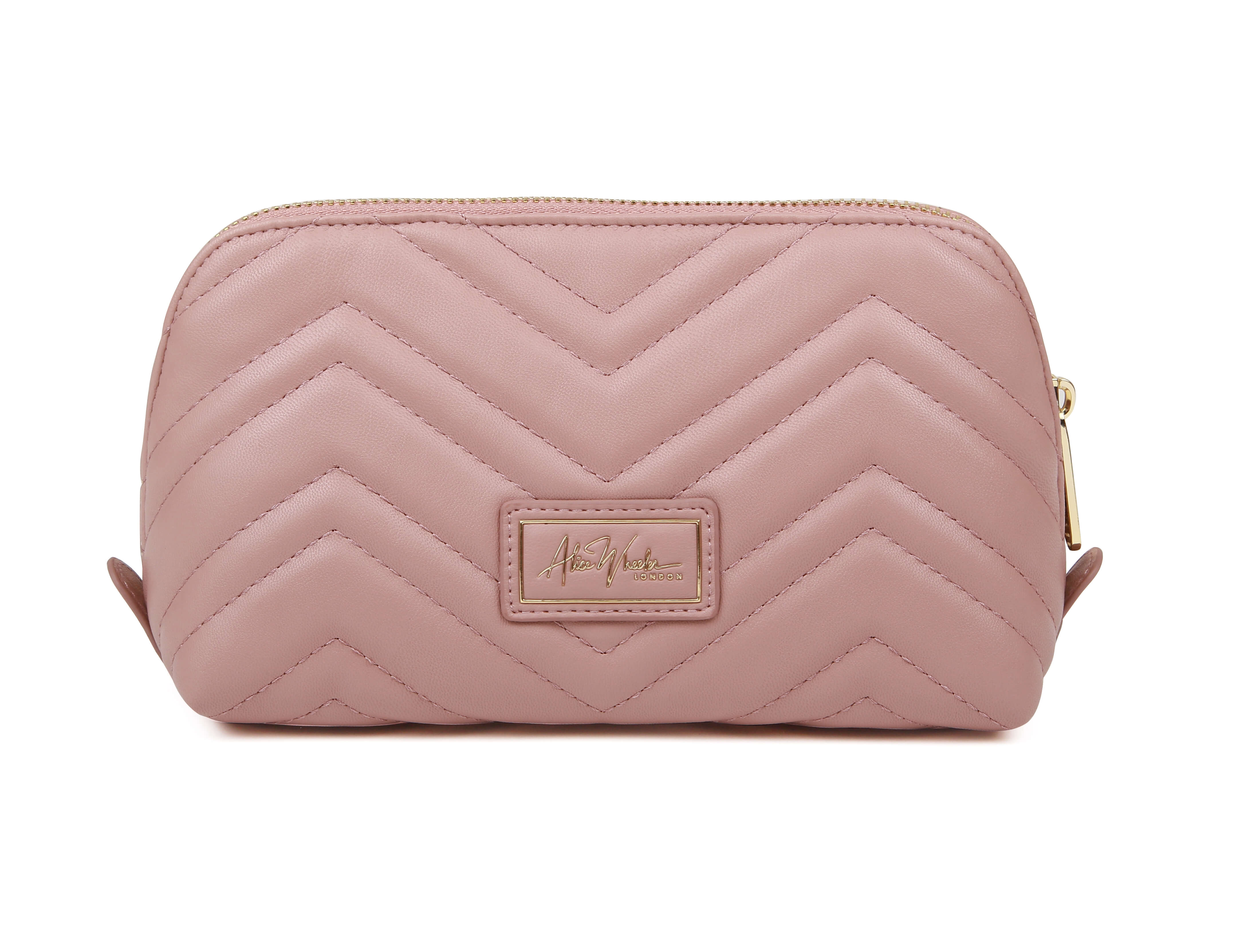 Small Beauty/Makeup Bag Quilted Pink