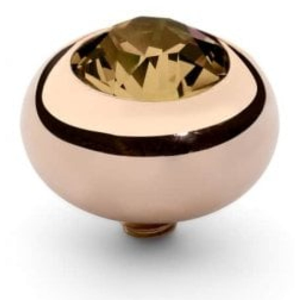 Famosa Rose Gold 10mm Tondo Ring Top Light Colorado Topaz