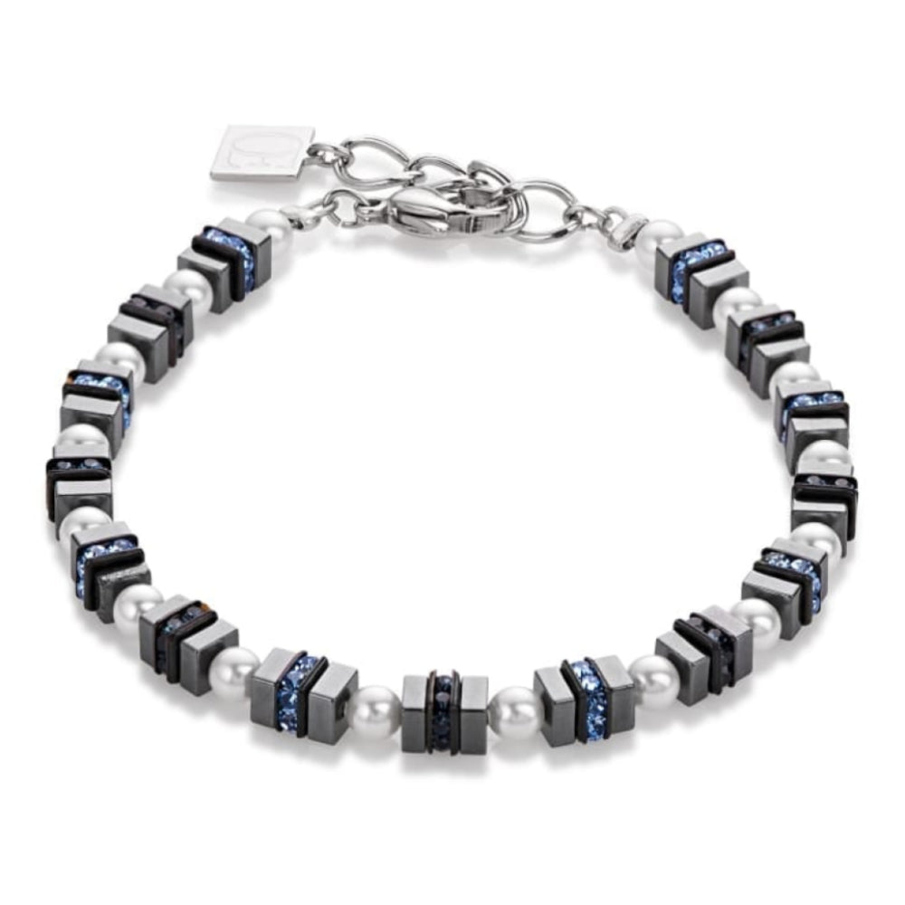 Blue Crystal & Pearl Bracelet