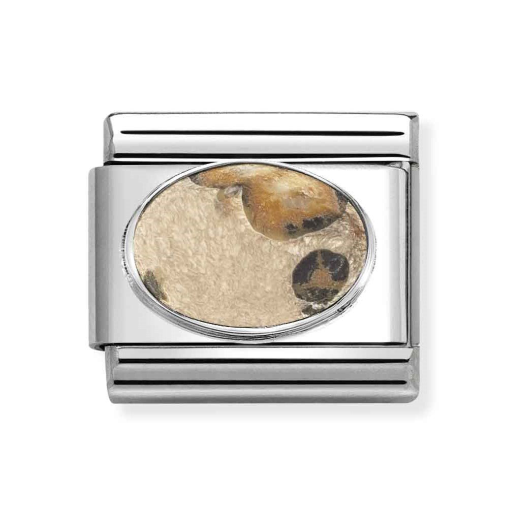 Composable Classic Link With Matt Leopard Skin Jasper Stone in 925 Silver