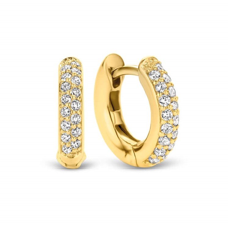 Gold Plated CZ Hoop Earrings