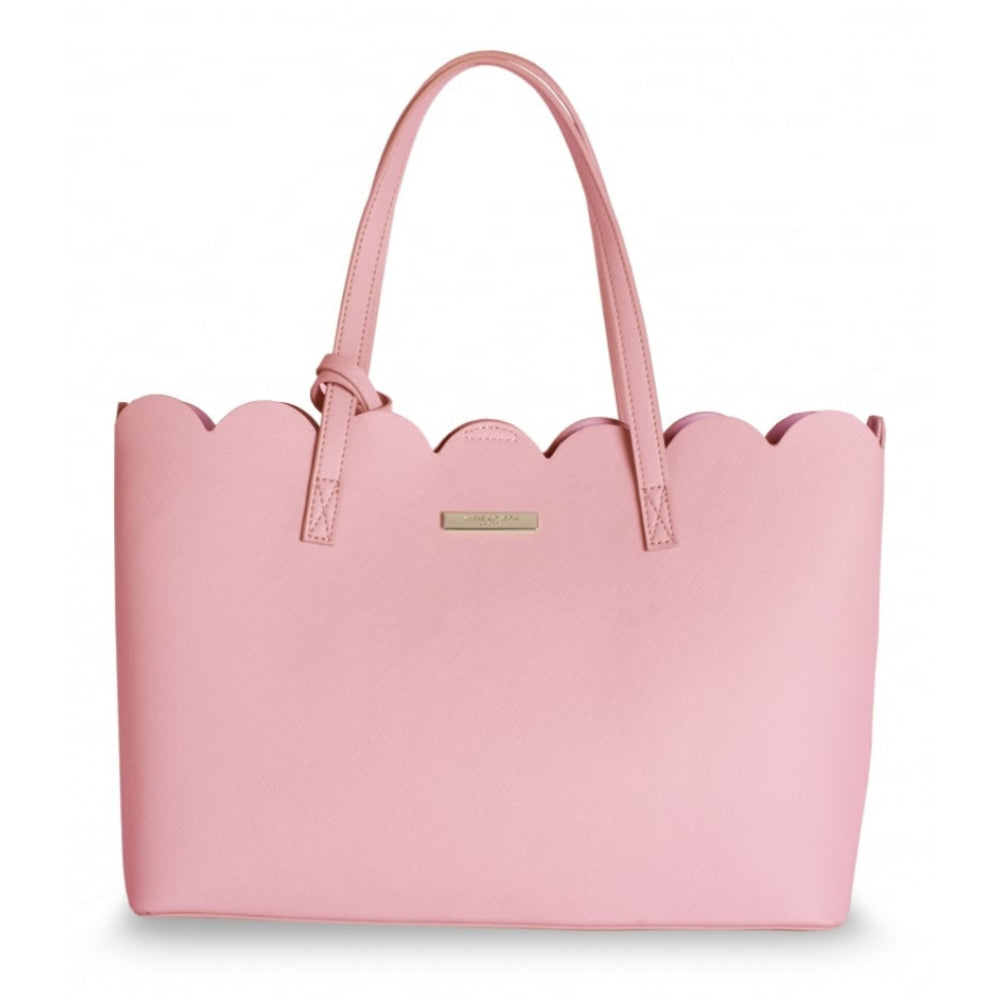 Clara Classic Scalloped Handbag - Blush Pink