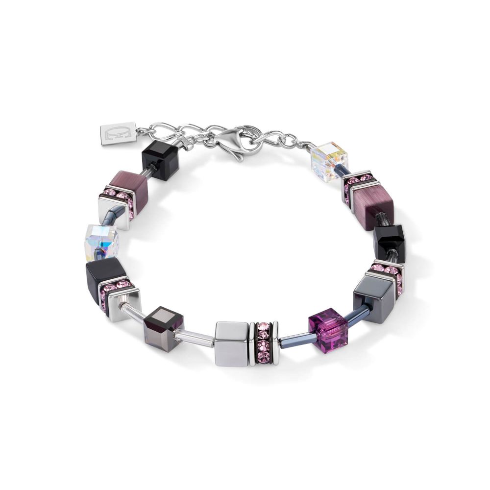 Medium Amethyst Geo Cube Bracelet