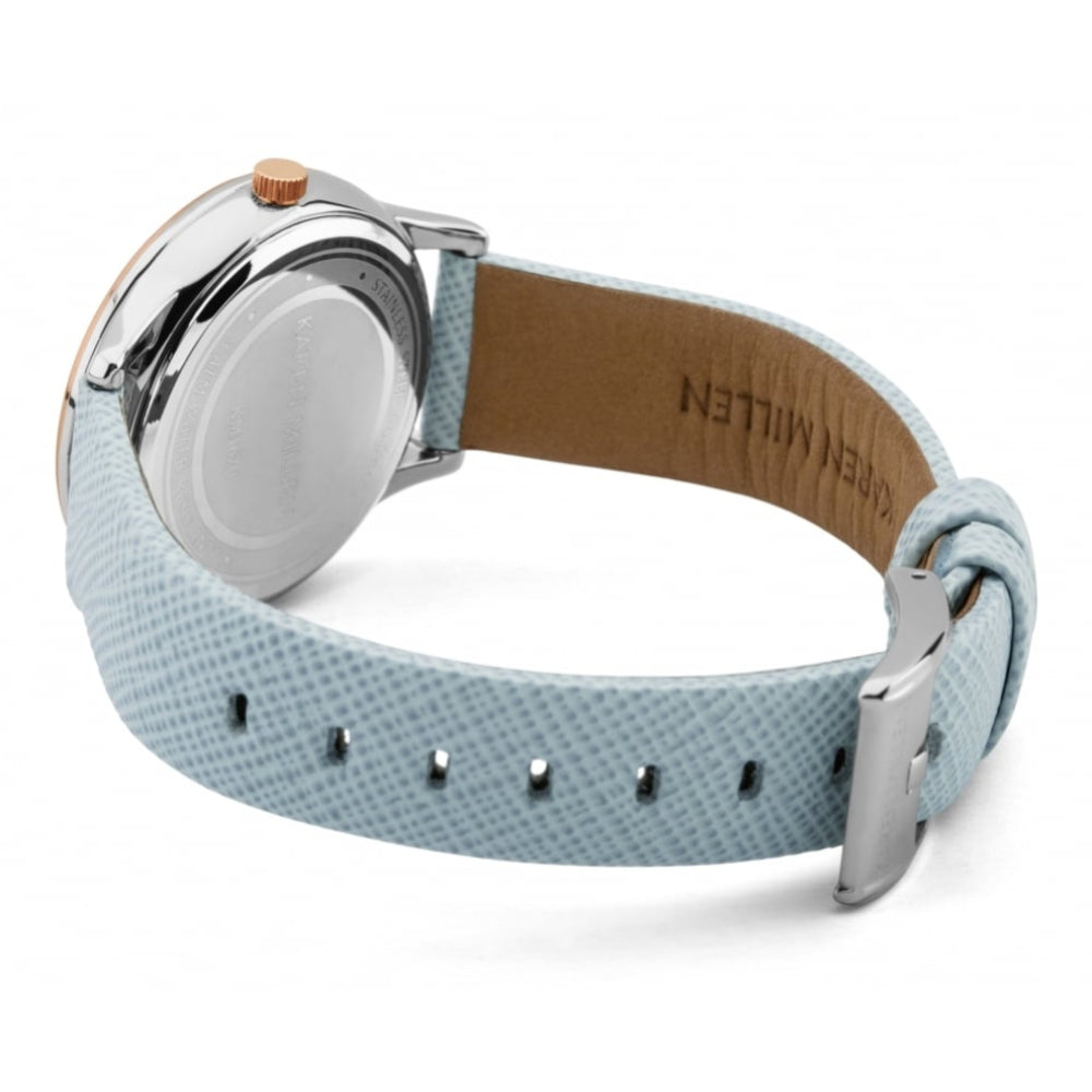 Blue Strap Watch With Satin White Dial