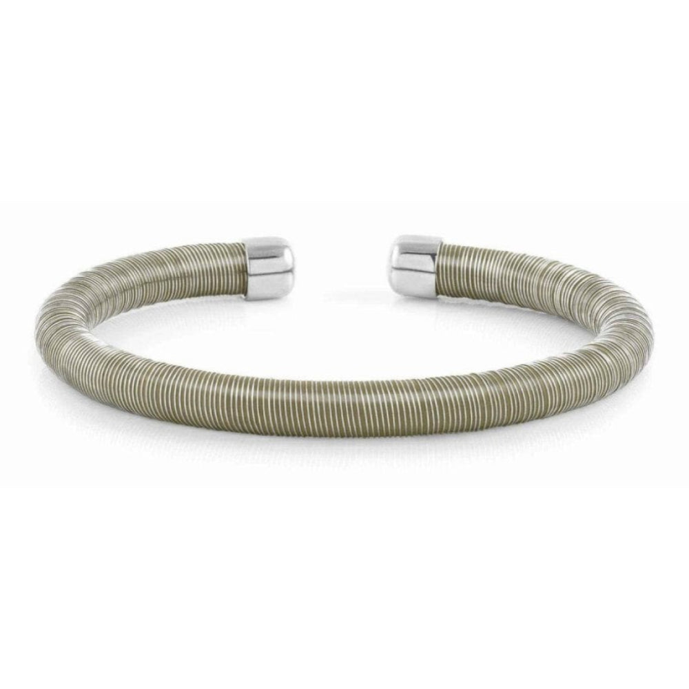 Essenzia Synthetic Rubber And 925 Silver Bracelet (008_Green)