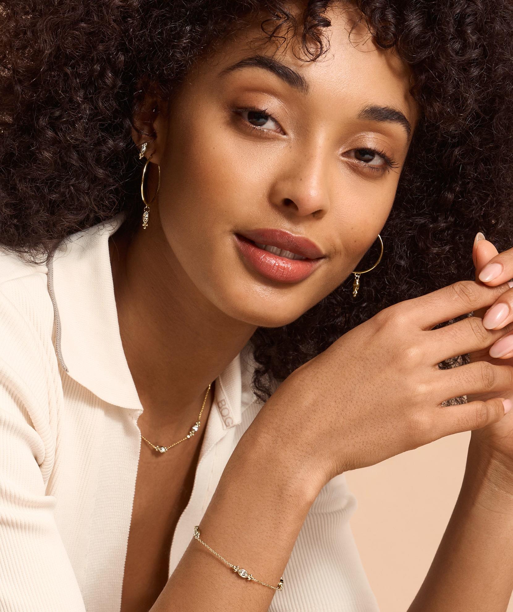 Classic Dainty Gold Plated Crystal Set Stud Earrings