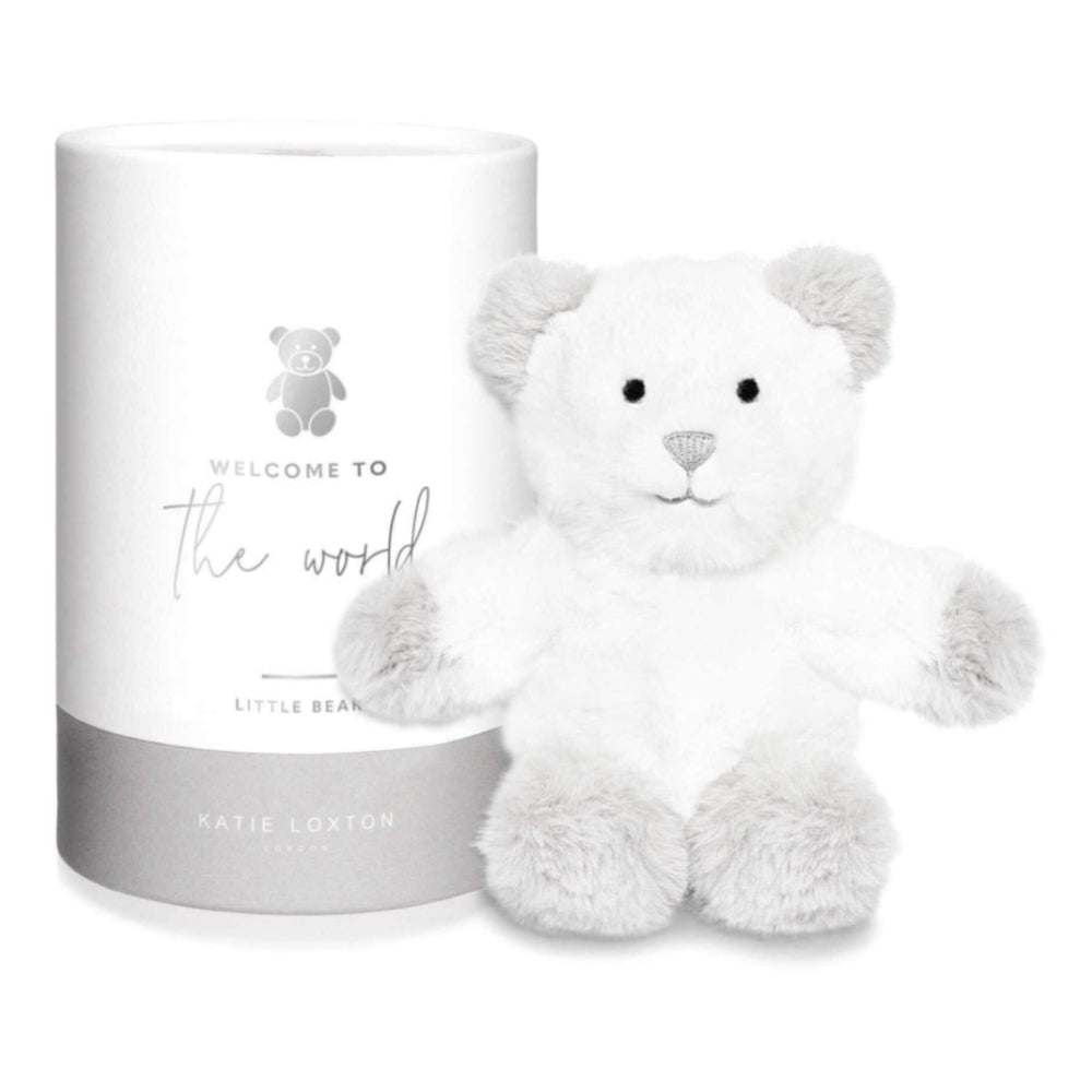 Baby Toy - Bear - White And Grey - 16x14x12cm