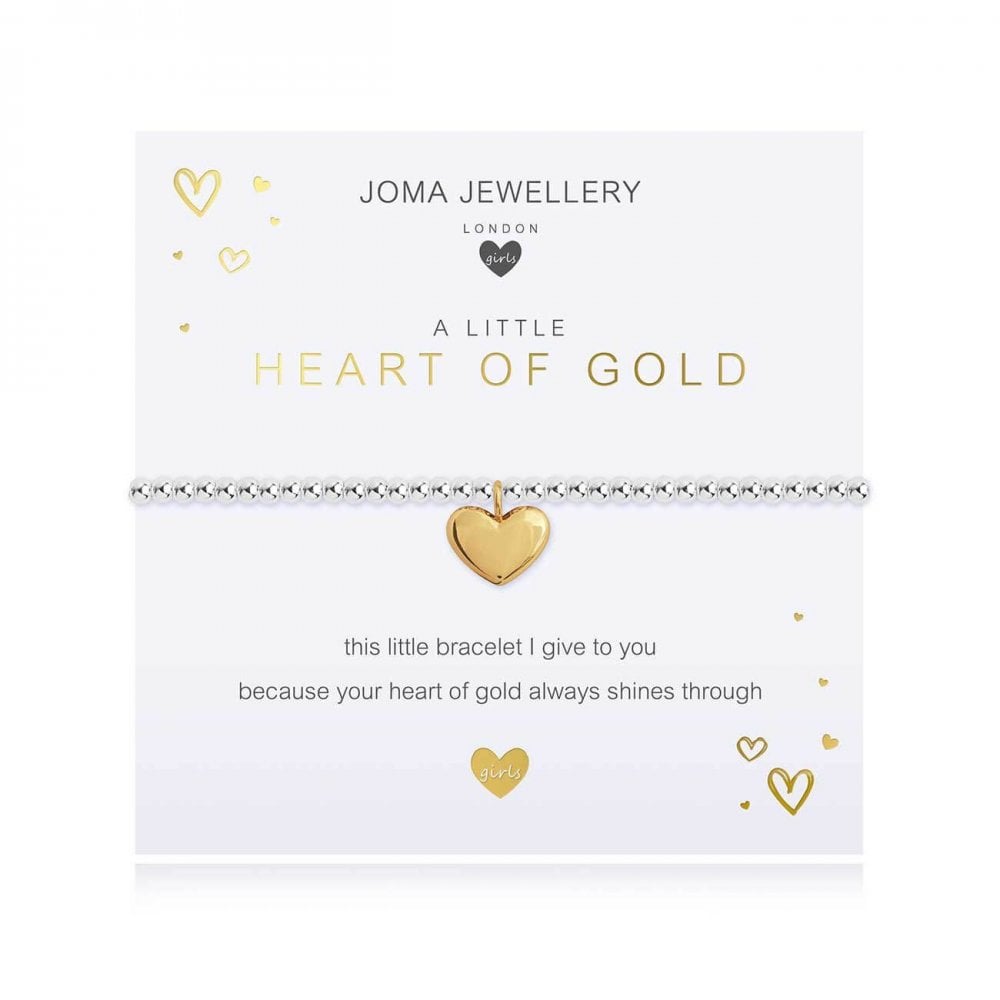 Children's A Little | Heart Of Gold | Silver | Bracelet | 15.5cm Stretch