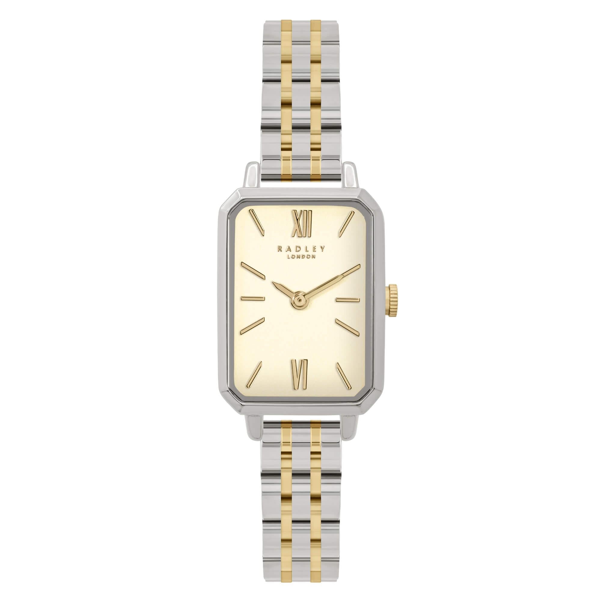 Ladies Two Tone Rectangle Bracelet Watch