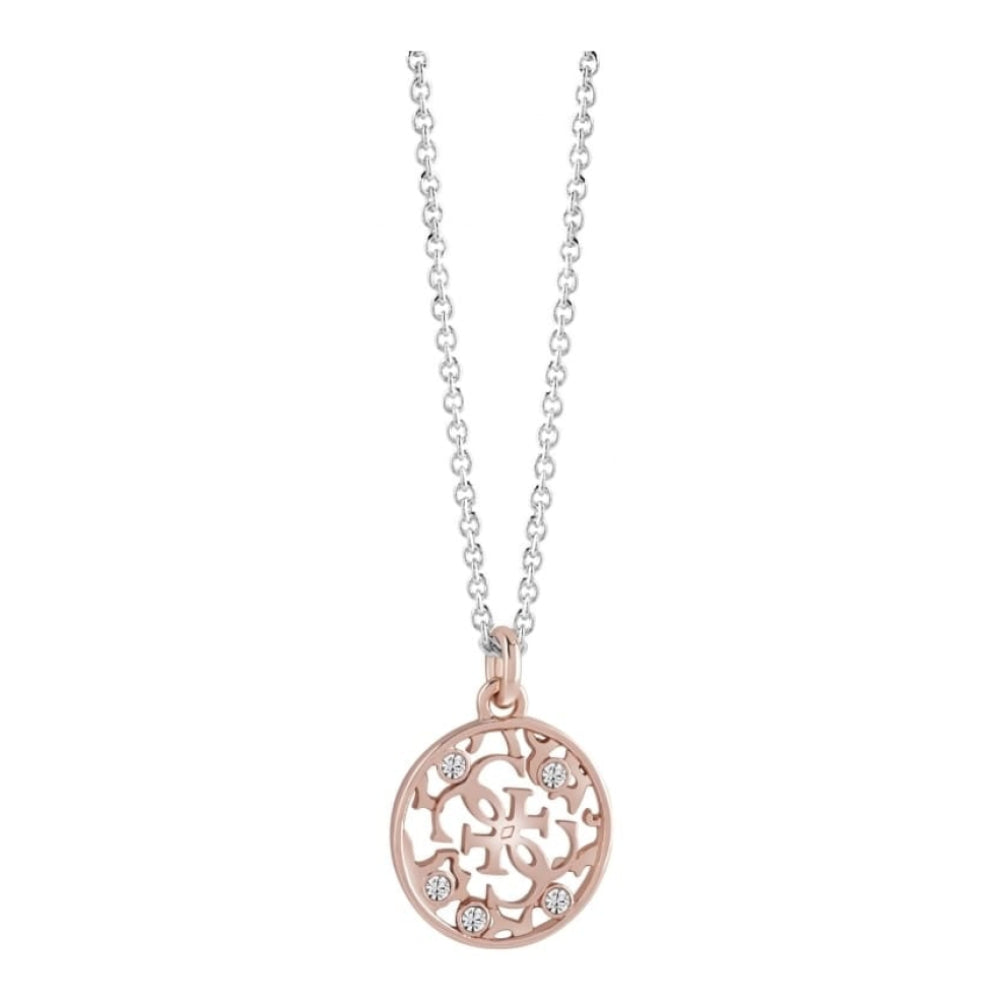 Jasmine Filigree Logo Disc Pendant Rose Gold