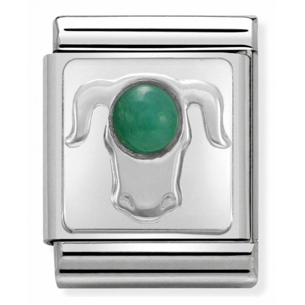 Zodiac Composable Big Stainless Steel, Sterling Silver & Gemstone Taurus Charm