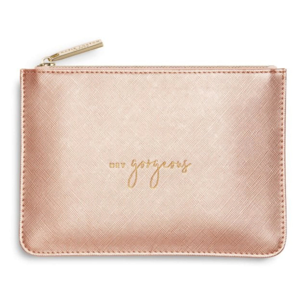 PETITE PERFECT POUCH ��������� HEY GORGEOUS - Metallic Rose Gold - 11.5x17.4cm