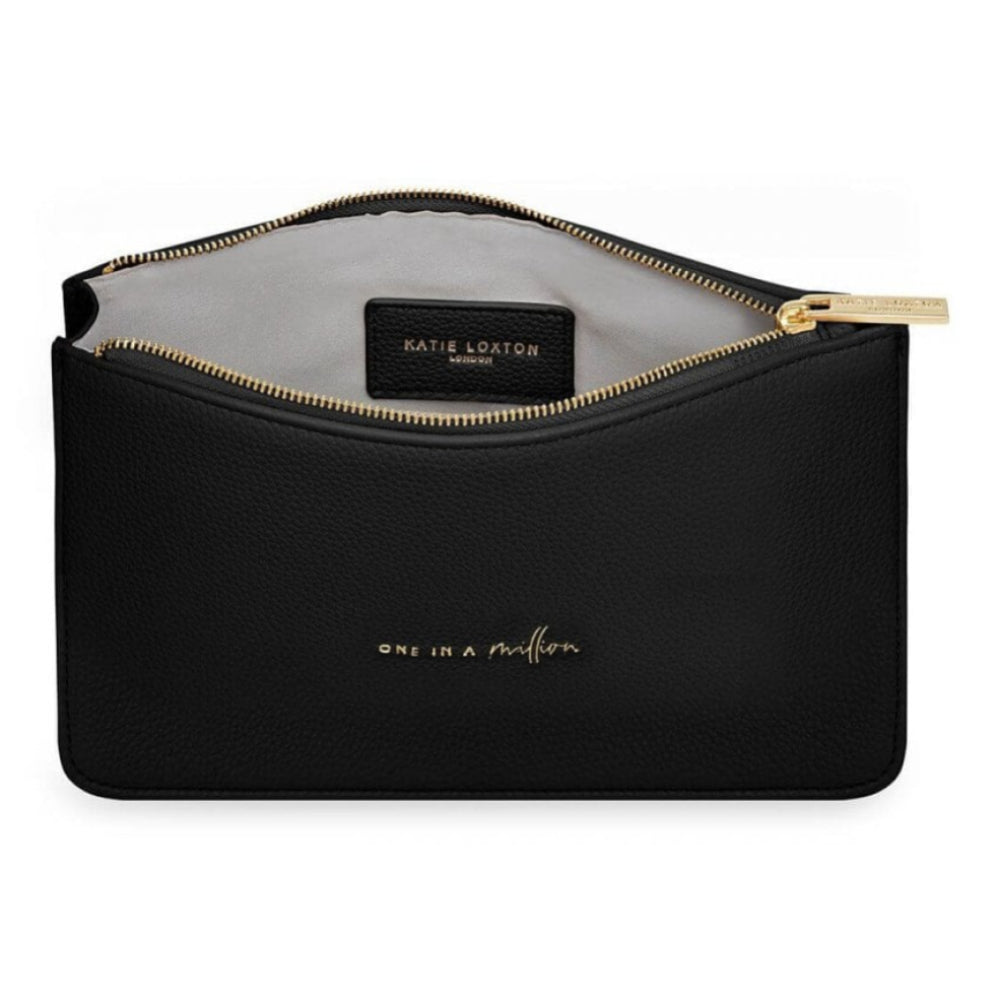 Stylish Structured Pouch | One In A Million | Black | 16 X 24 X 5 Cm