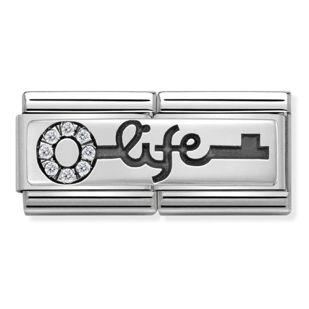 Classic Double 'life' Key Silvershine Link