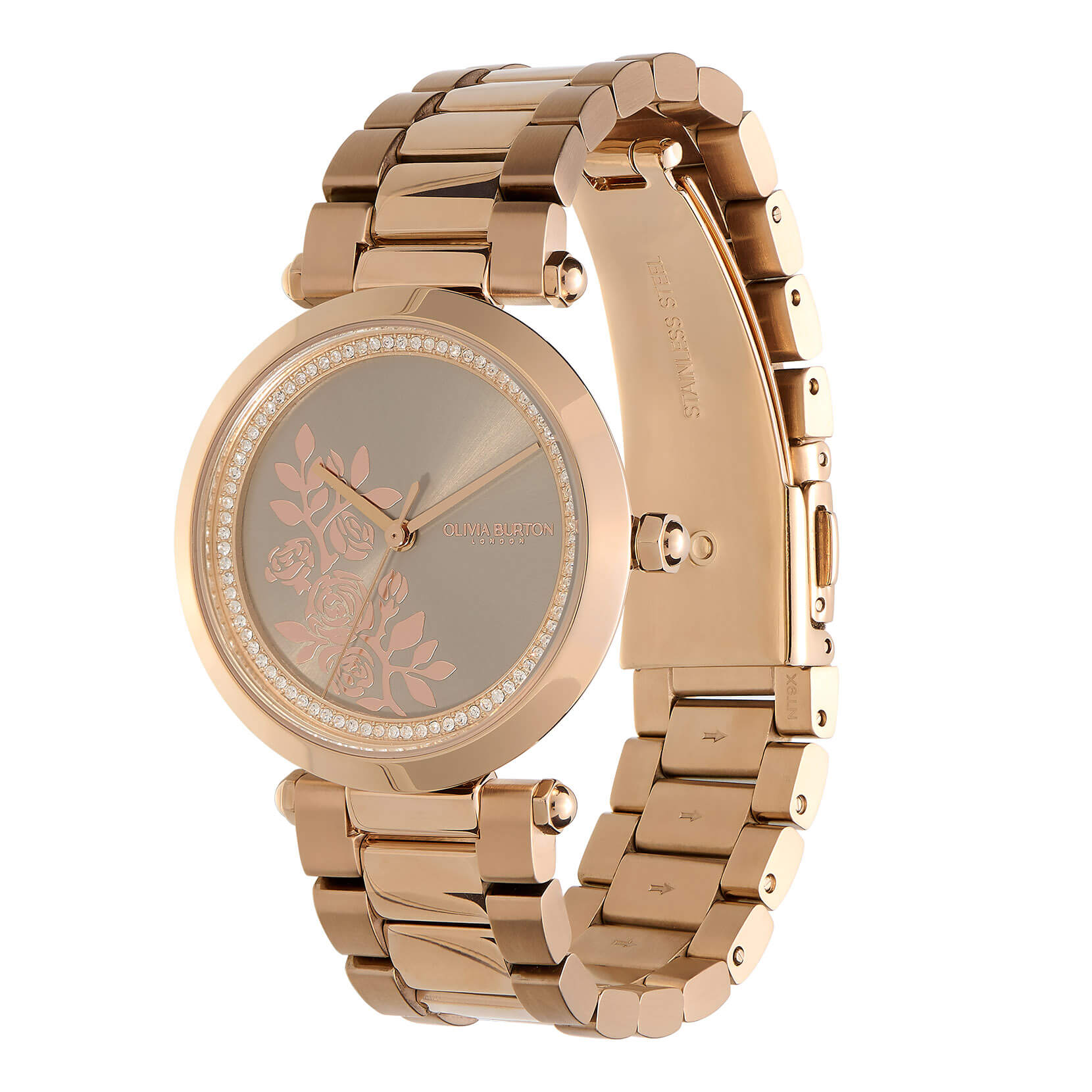 Signature Floral T-Bar Grey & Carnation Gold Watch