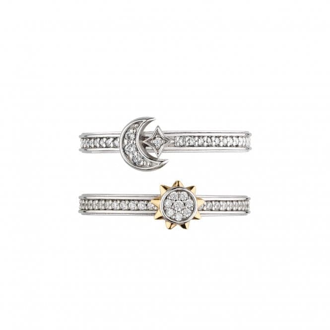 Celeste Sun & Moon CZ Duo Stacking Rings