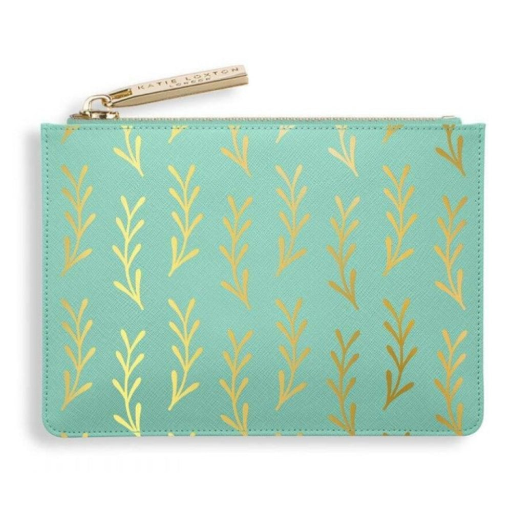 Leaf Print Card Holder | Seafoam Green | 12.5 X 8.5cm