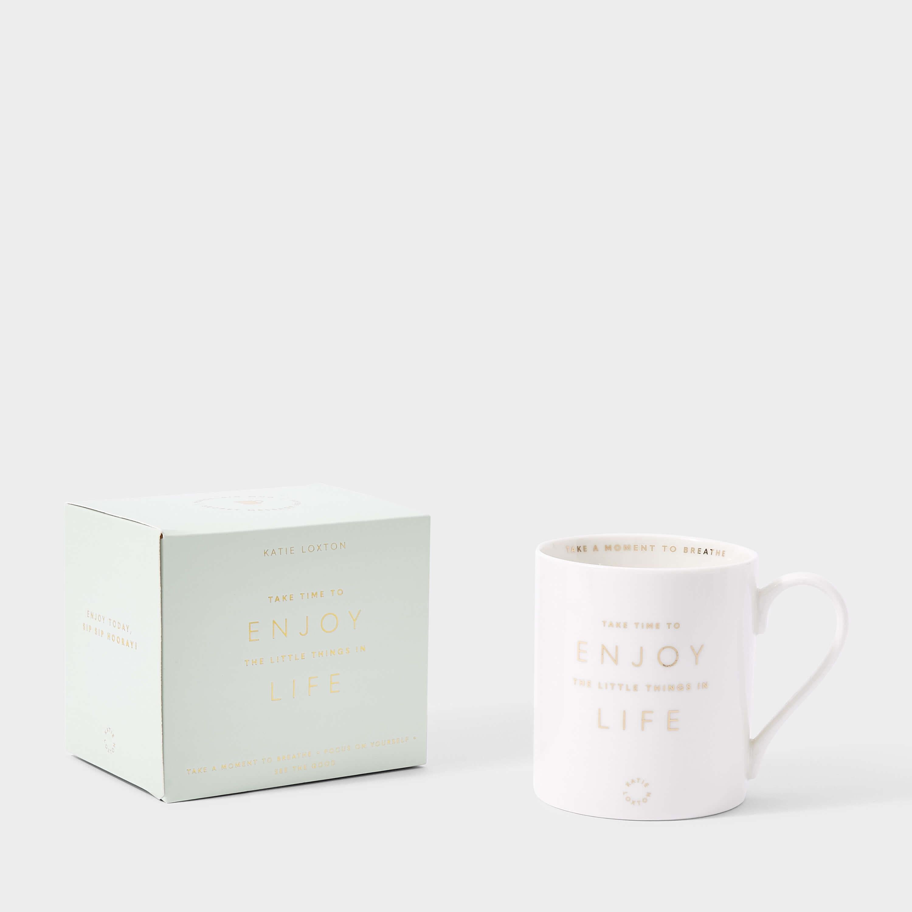 Porcelain Mug | Take Time To Enjoy The Little Things In Life| Sage Green