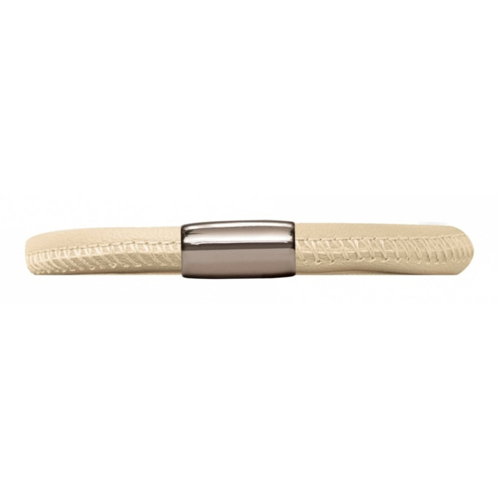 Single Band Cream Leather Bracelet
