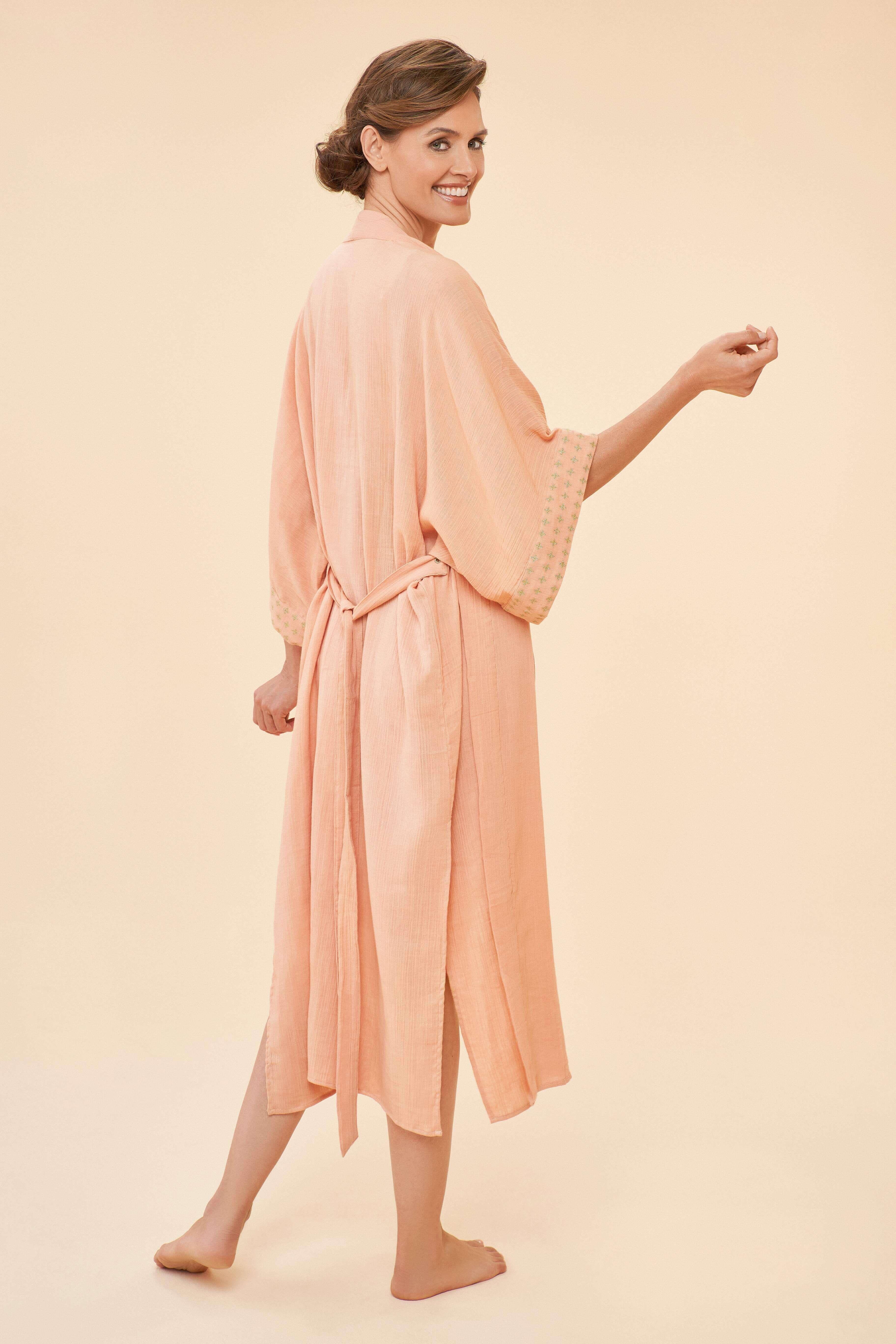 Organic Cotton Retreat Gown In Coral