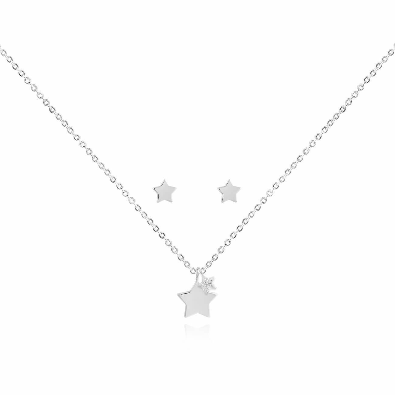 Sentiment Set -Fabulous Friend -Silver Necklace and Earrings