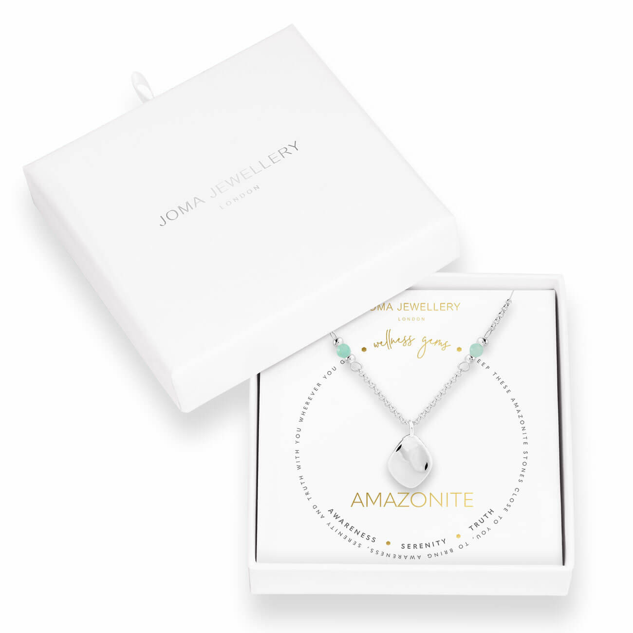 Wellness Gems | Silver | Amazonite Necklace | 45cm + 5cm Extender
