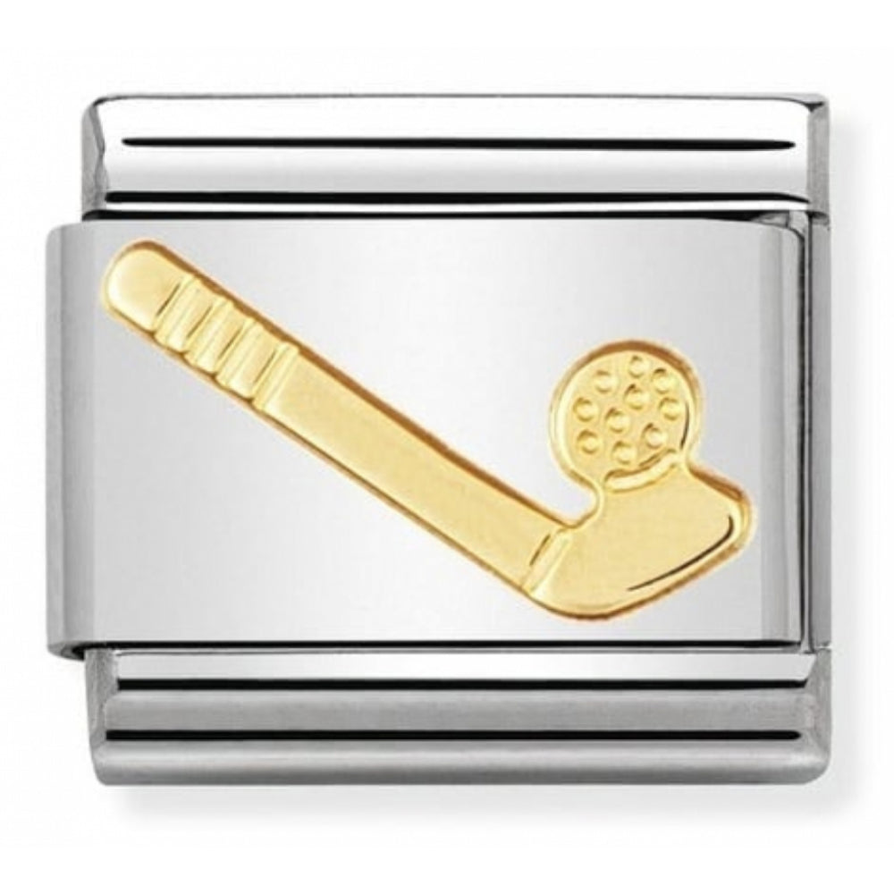 Classic Golf club In Stainless Steel With 18k Gold Charm