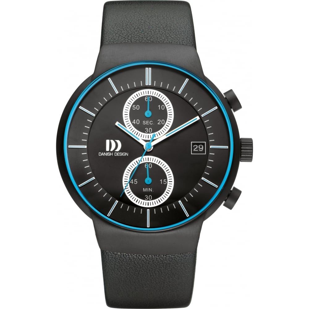 Gents Titanium Chrono Strap Watch with Black Dial