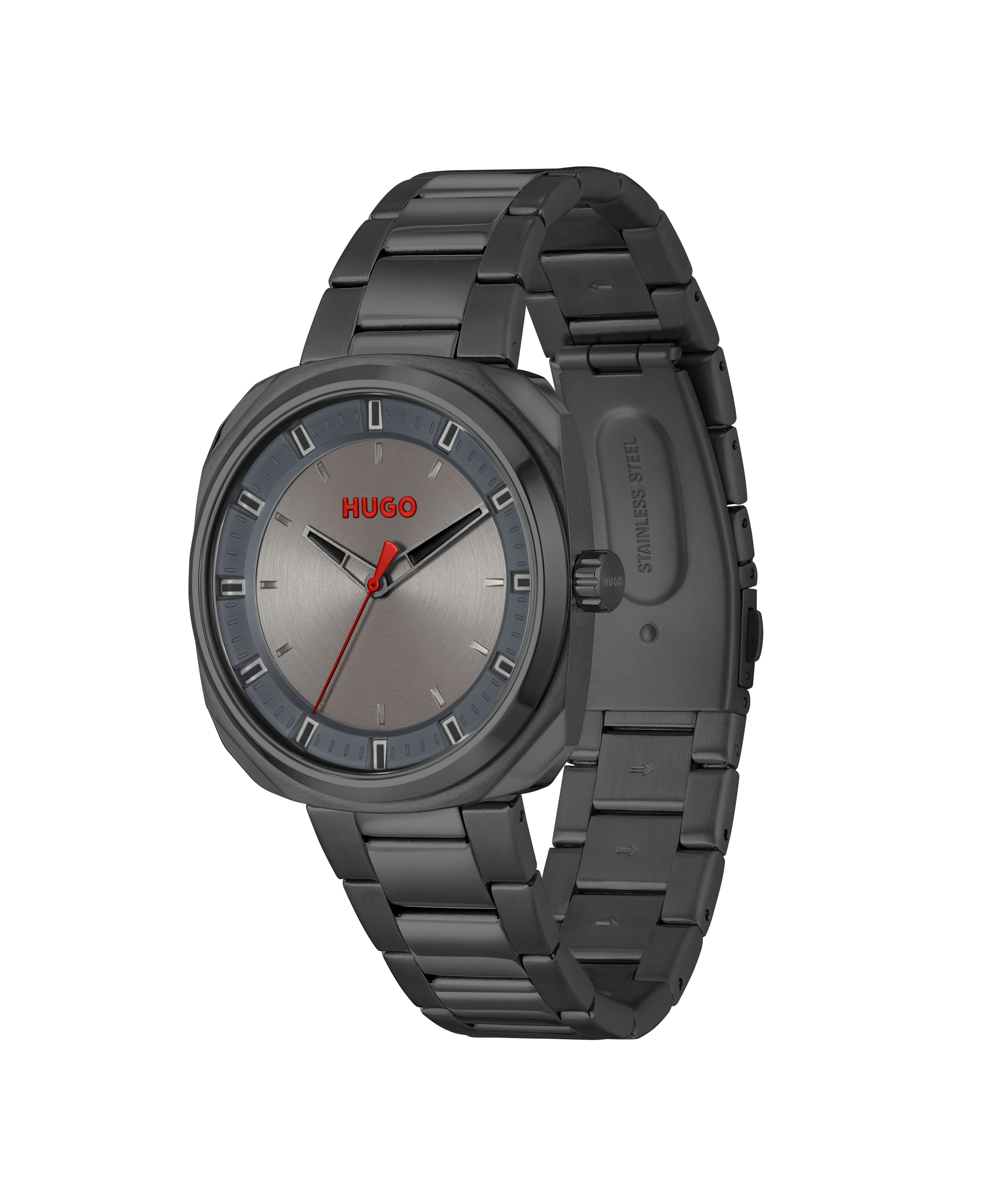 SHRILL Black IP Bracelet Strap Gents Watch