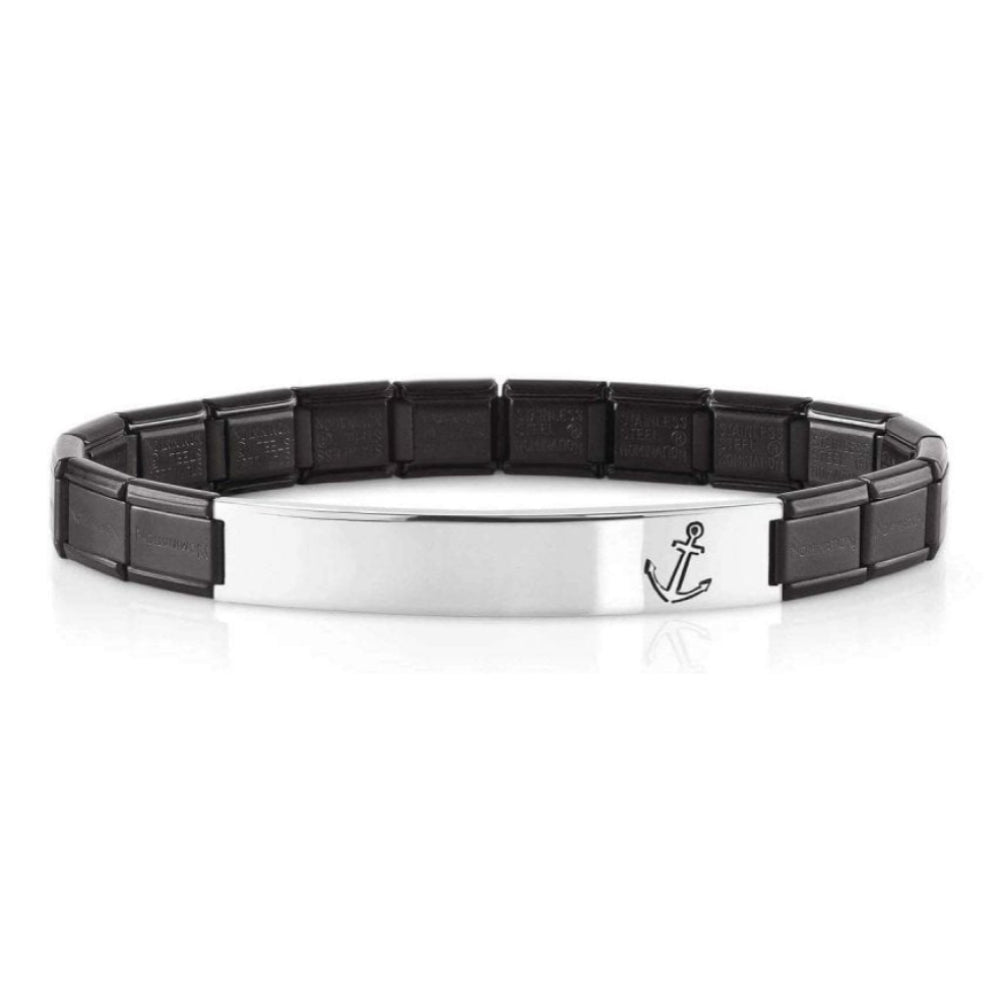 Trendsetter Bracelets In Satin Steel Fin, Black (002_Anchor)