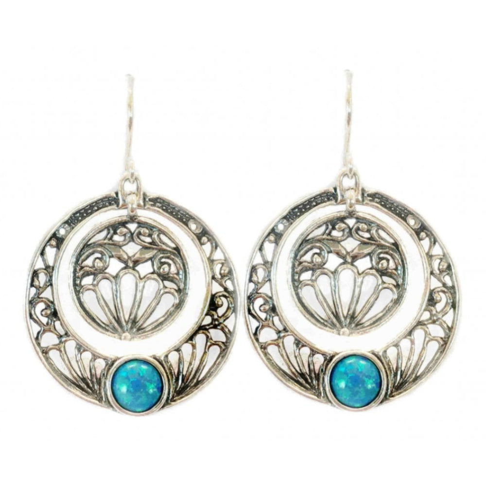 Air Balloon Earrings Hooks With Opal