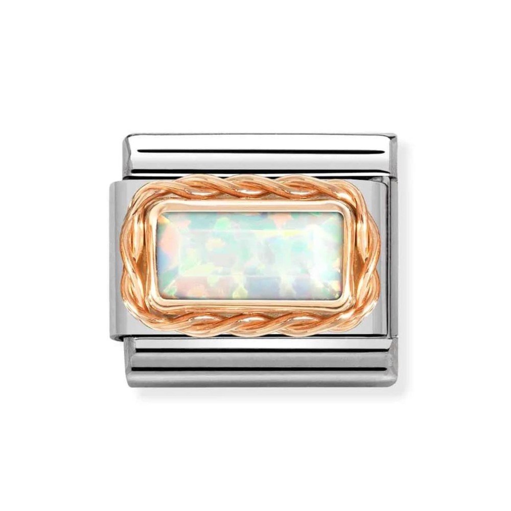 Composable Classic White Opal Link In 9k Rose Gold