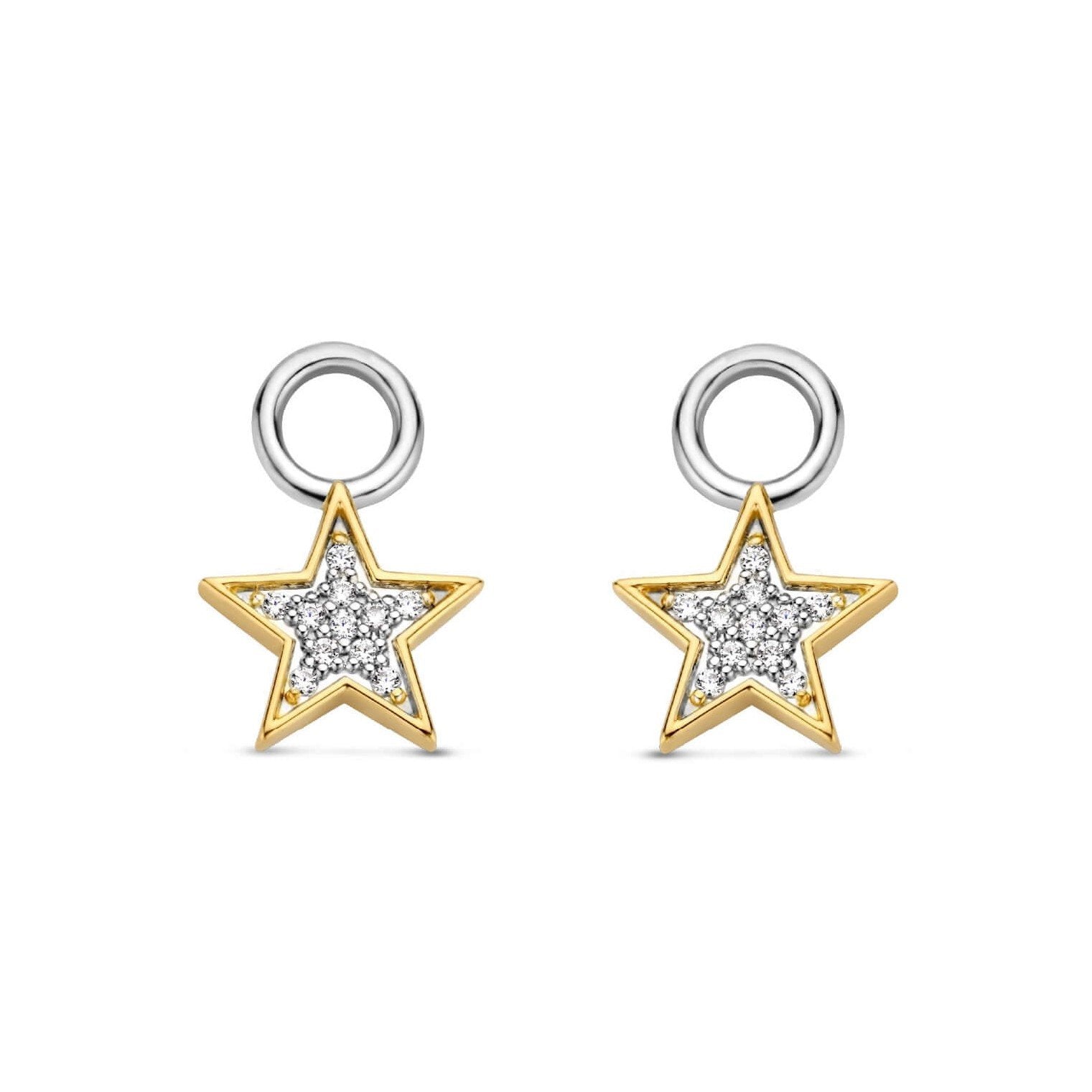 Gold Plated Pave CZ & MOP Star Ear Charm