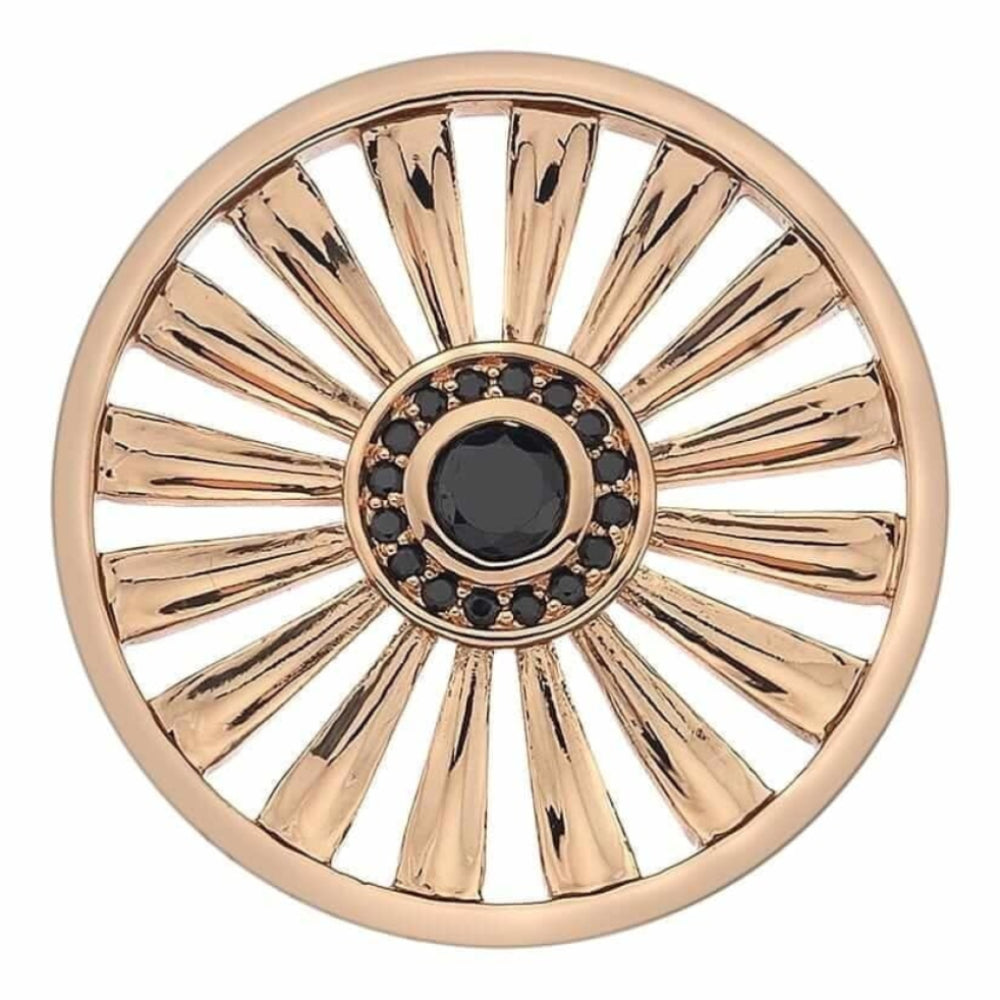 Art Deco Sunrise Rose Gold Plate Coin - 33 mm