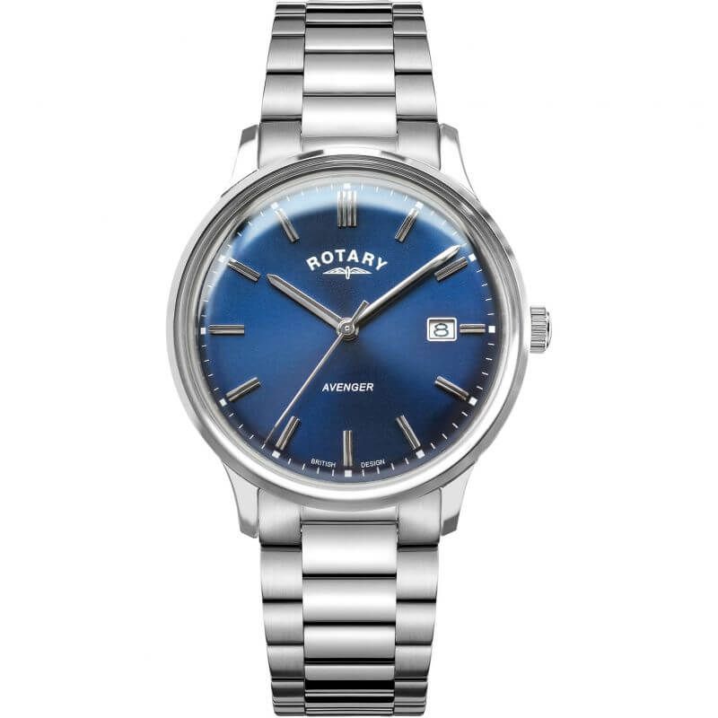 Avenger Silver Stainless Steel Blue Dial Watch