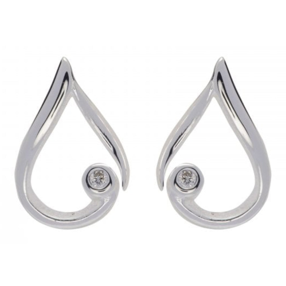 Sterling Silver 925 Drop Earrings with CZ Stone