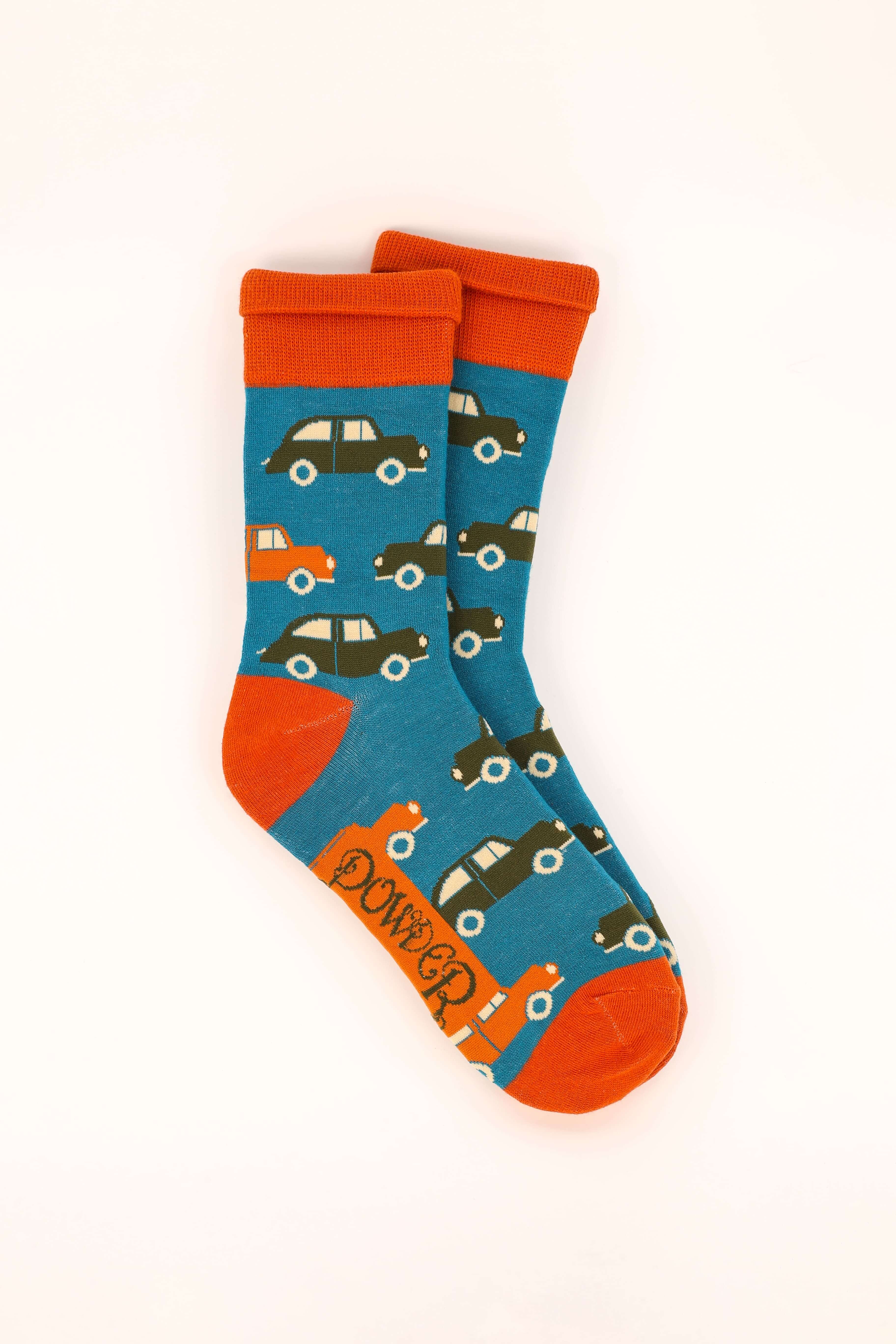Men's Vintage Motor Socks- Teal