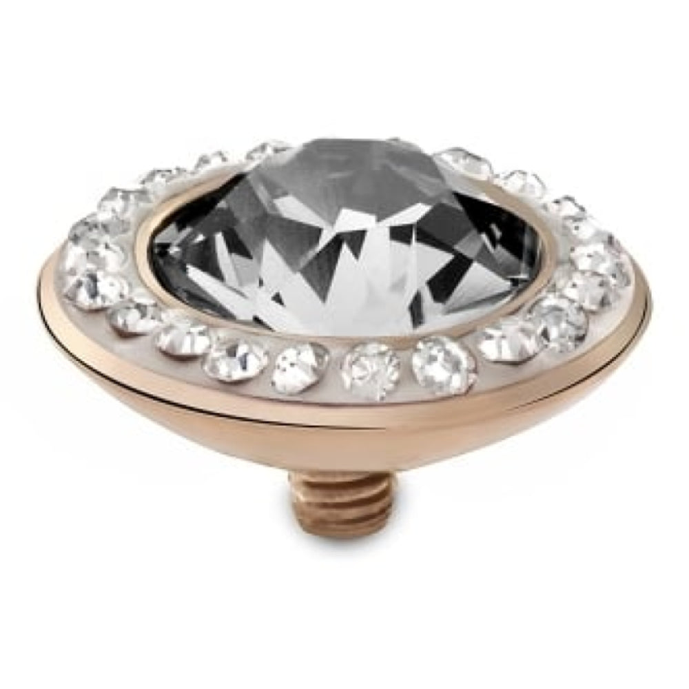 Famosa Rose Gold 13mm Tondo Deluxe Ring Top Crystal