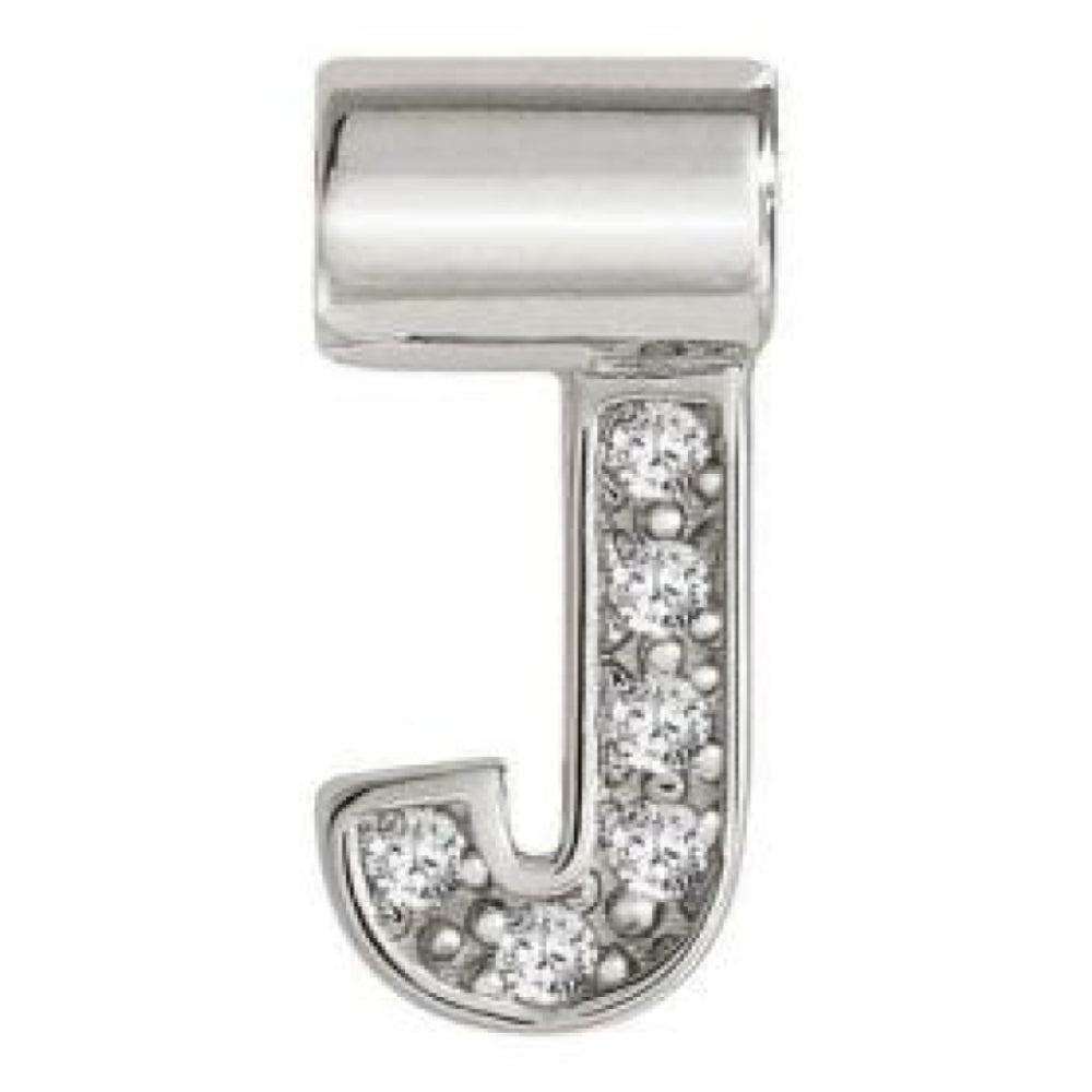 Seimia Silver Cubic Zirconia Letter J Charm