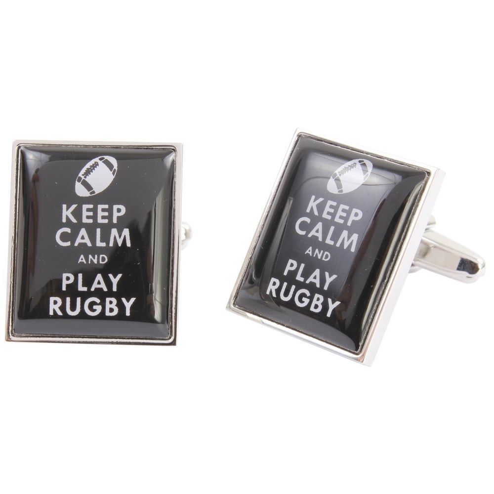 Keep Calm & Play Rugby Cufflinks