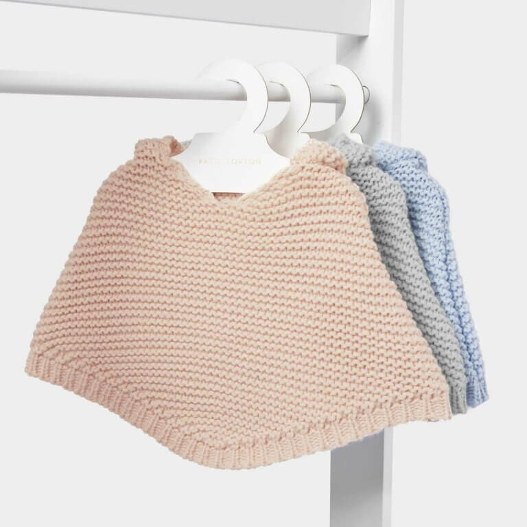 Baby Knitted Poncho | Pink | 25cm X 32cm X 2cm