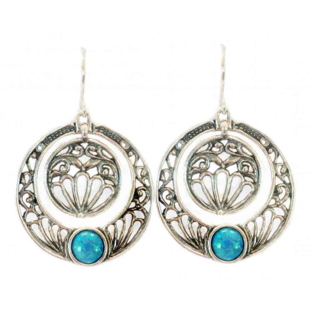 Air Balloon Earrings Hooks With Opal