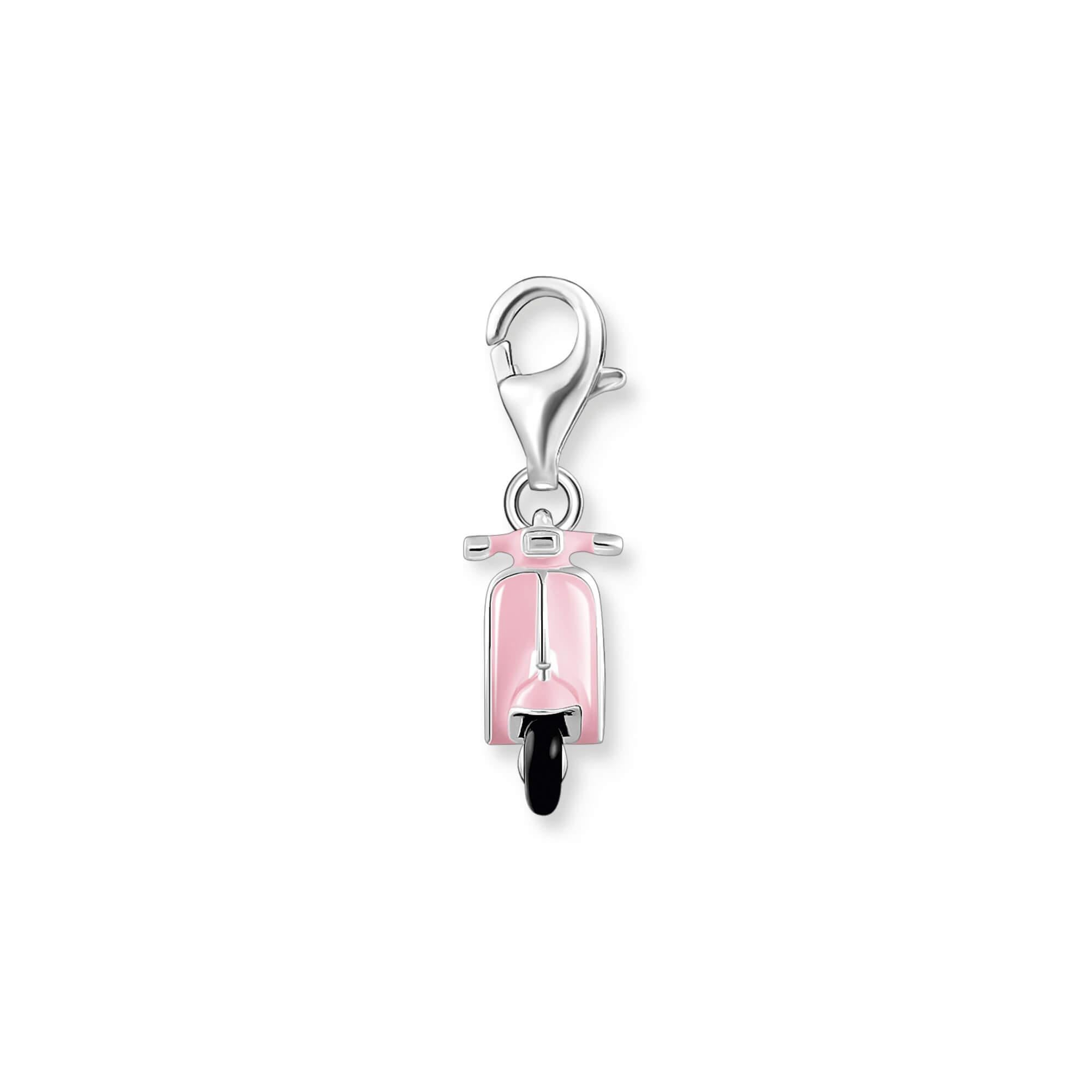 Pink Scooter Silver Charm Pendant