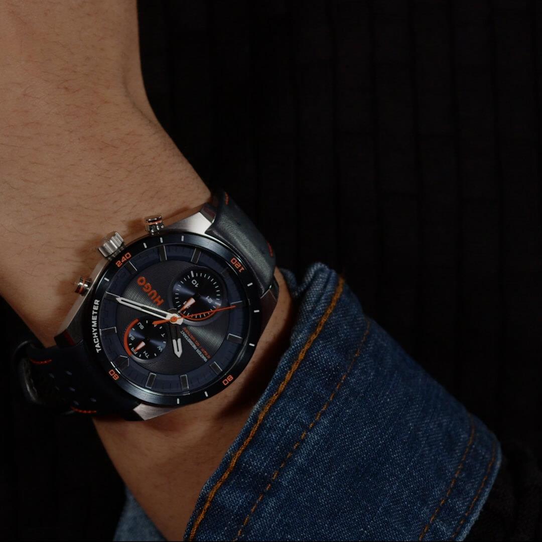 #Fast Blue Dial With Blue Leather Strap Gents Watch