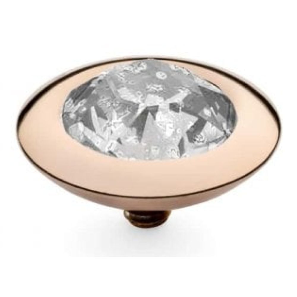 Famosa Tondo 13mm Silver Patina In Rose Gold Plated Ring Top