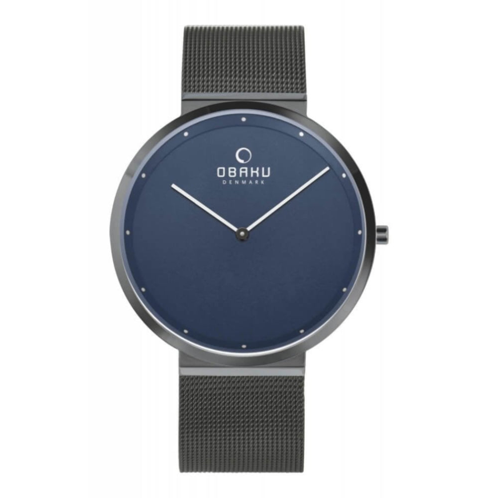 PAPIR - SHADOW Grey Mesh Strap & Case With Blue Dial Ultra Slim Gents Watch
