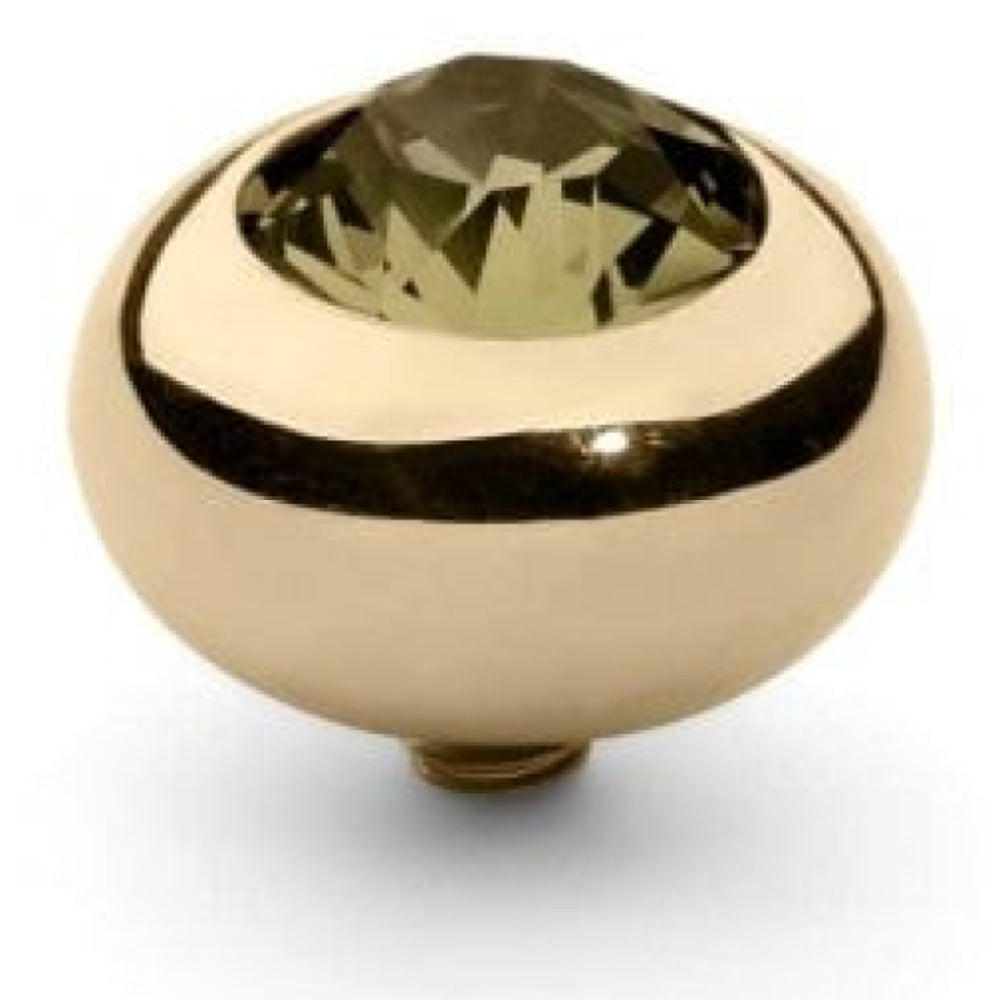 Famosa Gold 10mm Tondo Ring Top Smoky Quartz